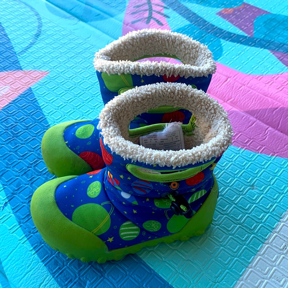 Toddler Bogs B-Moc Winter Snow Boots Green Space Size 9